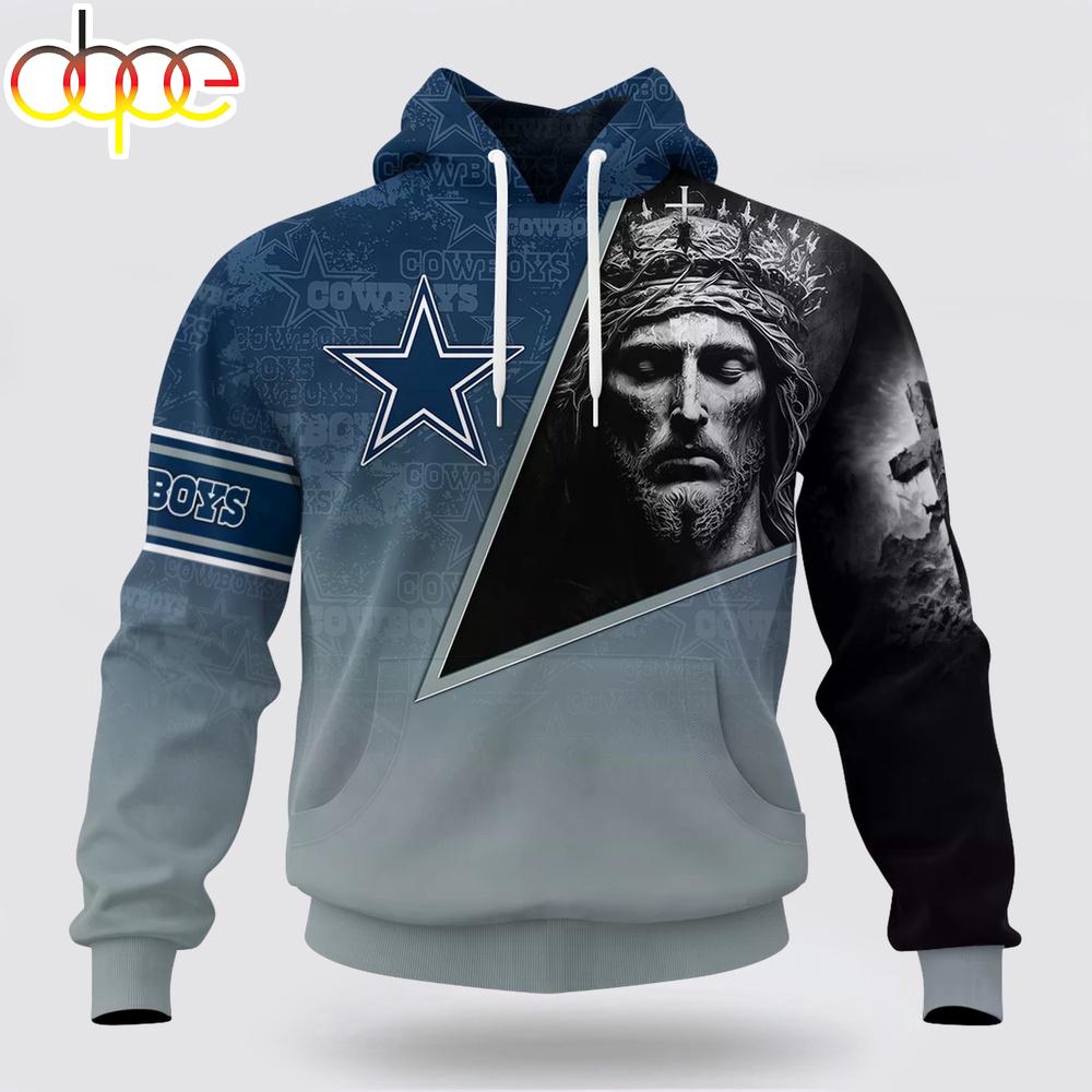 Custom Name And Number NFL Dallas Cowboys God's Blessing All Over Print Hoodie Shirt