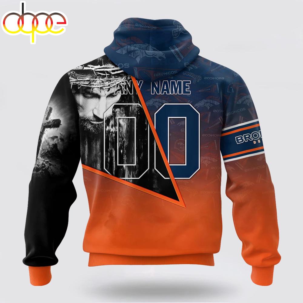 Custom Name And Number NFL Denver Broncos God's Blessing All Over Print Hoodie Shirt
