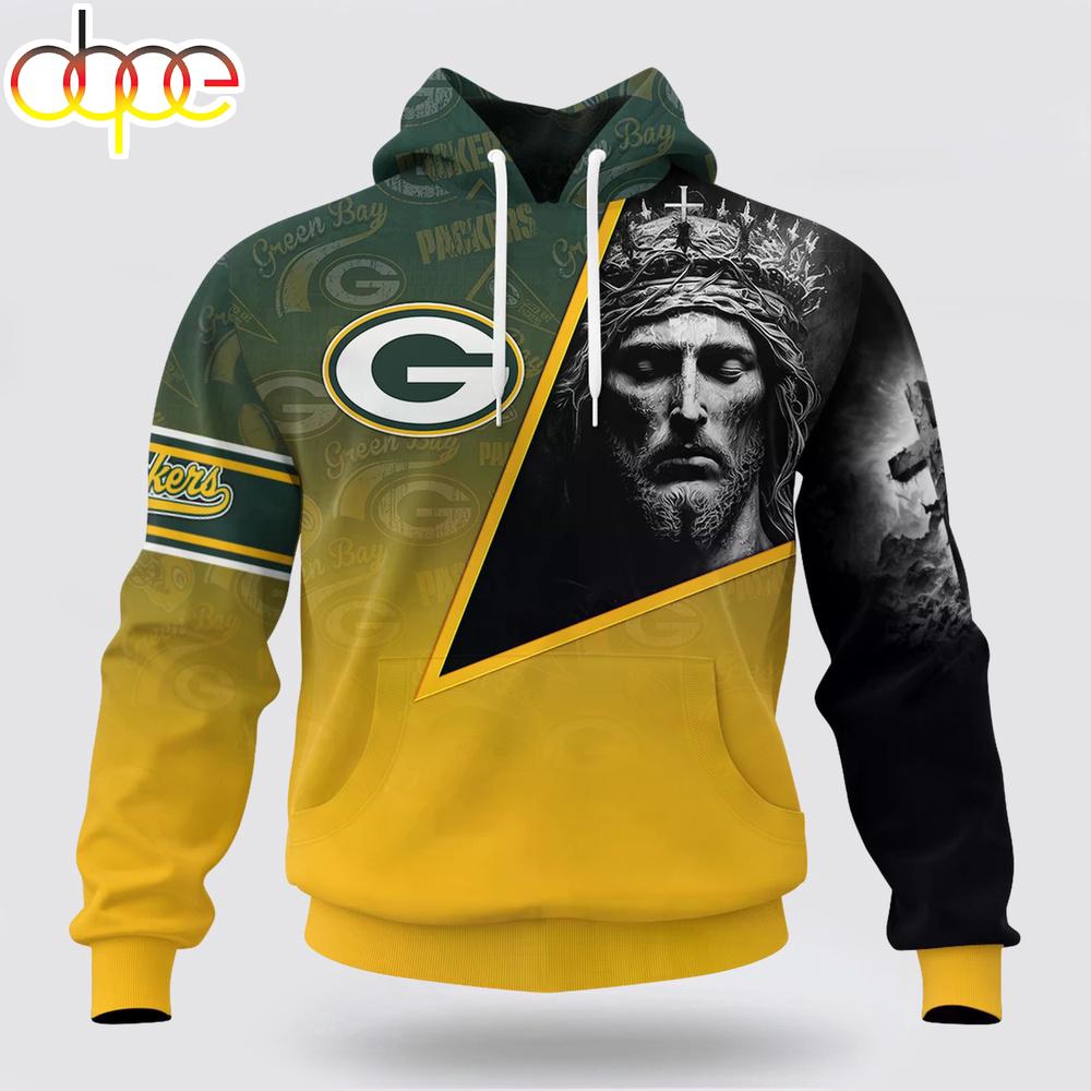 Custom Name And Number NFL Green Bay Packers God's Blessing All Over Print Hoodie Shirt