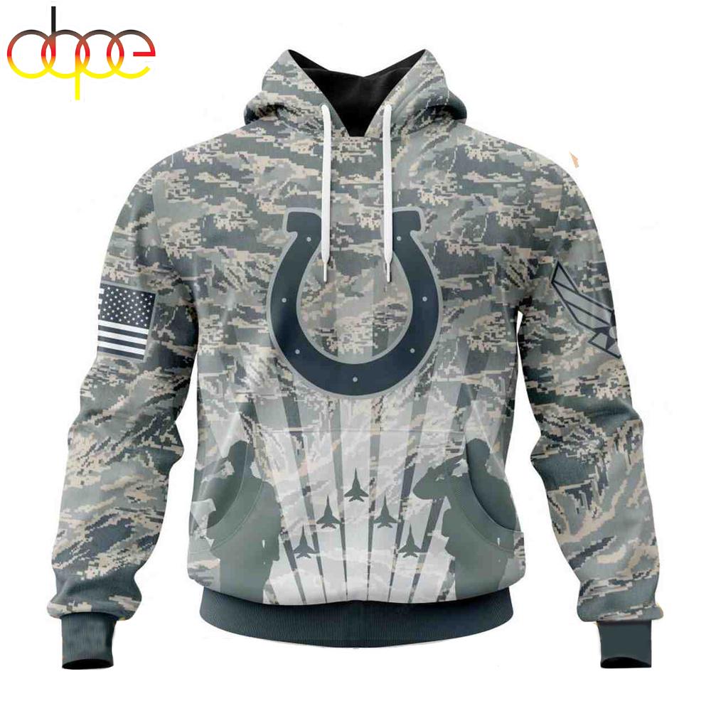 Custom Name And Number NFL Indianapolis Colts Honor US Air Force Veterans 3D Hoodie Shirt