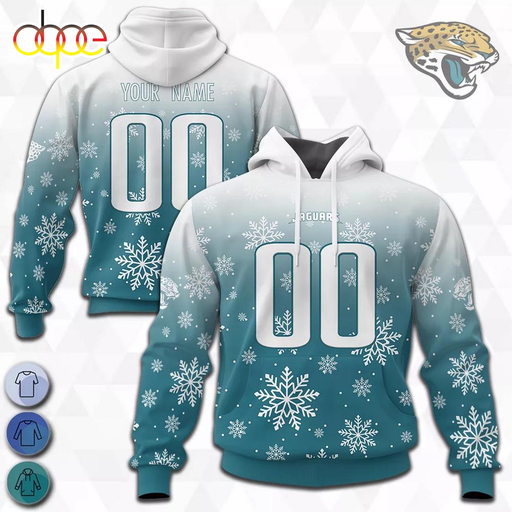 Custom Name And Number NFL Jacksonville Jaguars Christmas Spirit All Over Print Hoodie Shirt