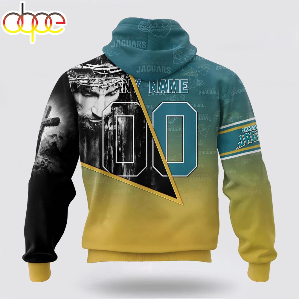Custom Name And Number NFL Jacksonville Jaguars God's Blessing All Over Print Hoodie Shirt