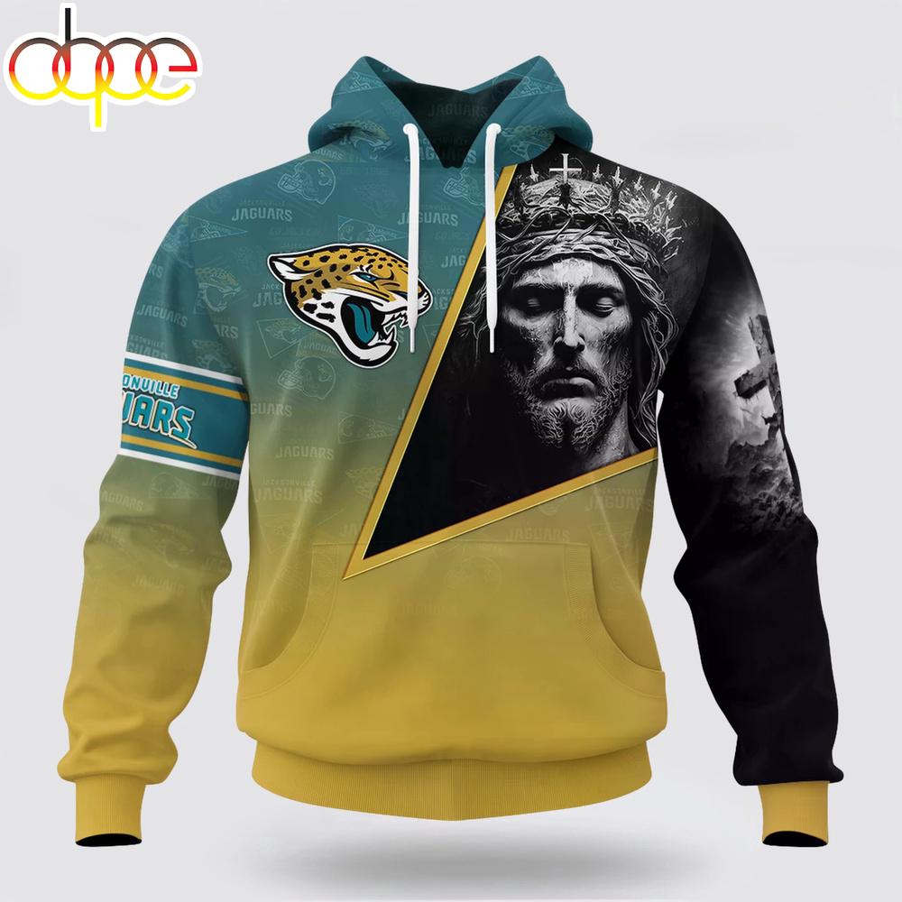 Custom Name And Number NFL Jacksonville Jaguars God's Blessing All Over Print Hoodie Shirt