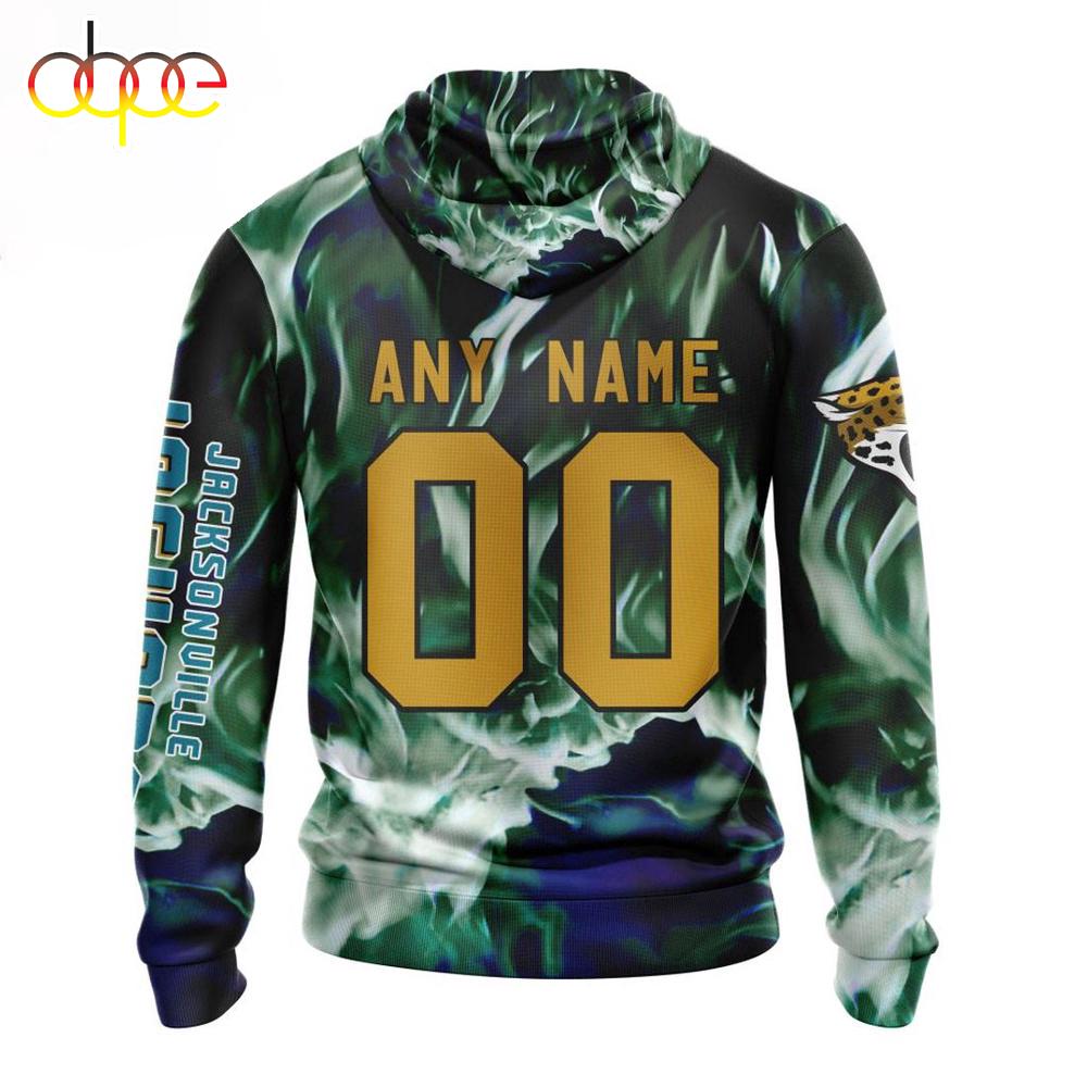 Custom Name And Number NFL Jacksonville Jaguars Skull Happy Halloween 3D Hoodie Shirt