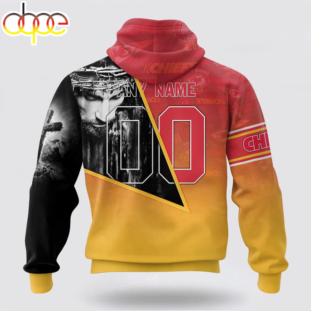Custom Name And Number NFL Kansas City Chiefs God's Blessing All Over Print Hoodie Shirt