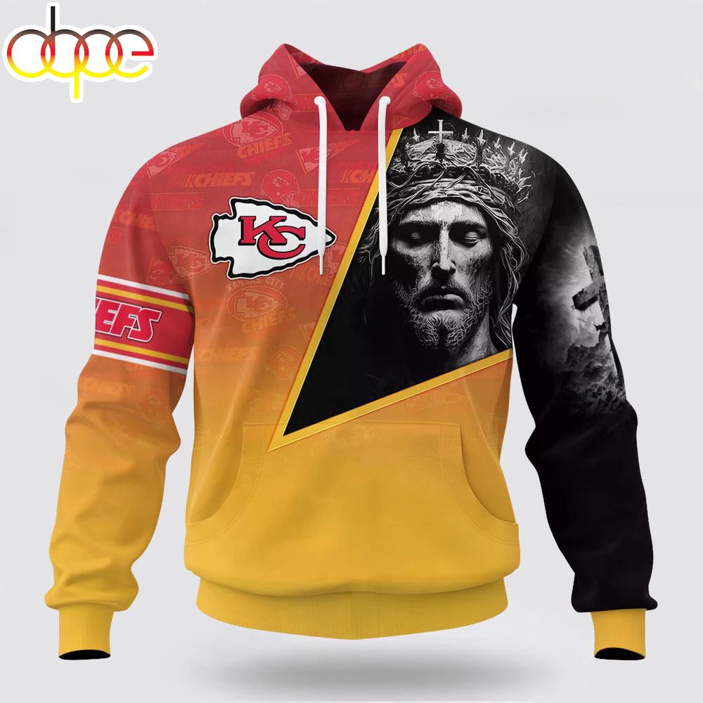 Custom Name And Number NFL Kansas City Chiefs God's Blessing All Over Print Hoodie Shirt