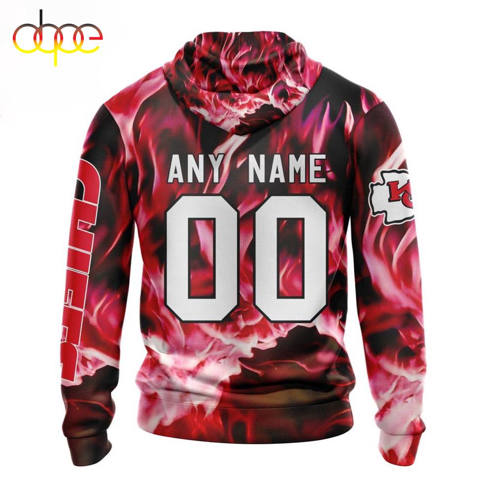 Custom Name And Number NFL Kansas City Chiefs Skull Happy Halloween 3D Hoodie Shirt