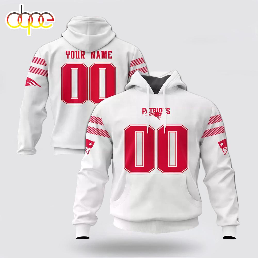 Custom Name And Number NFL New England Patriots Christmas Spirit All Over Print Hoodie Shirt