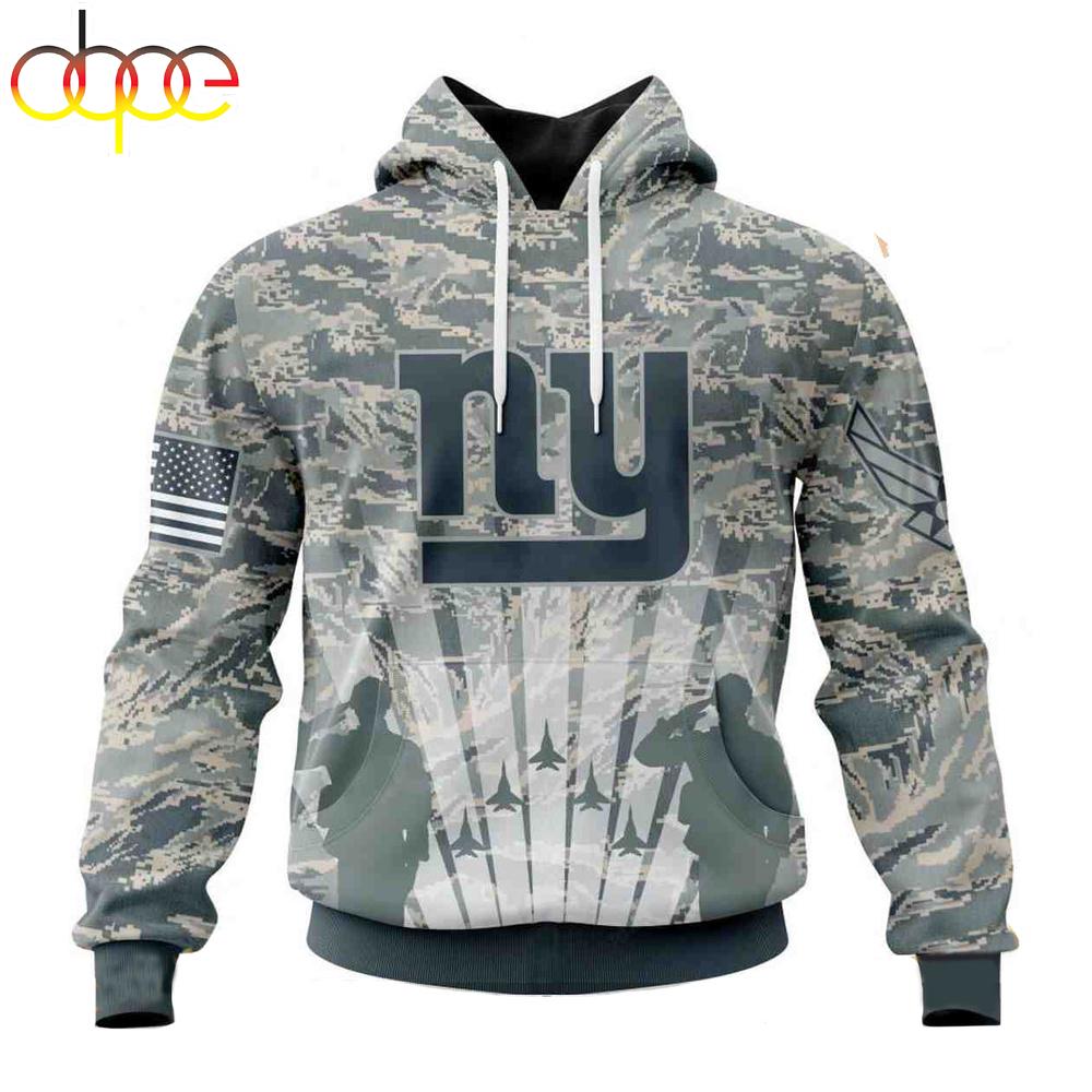 Custom Name And Number NFL New York Giants Honor US Air Force Veterans 3D Hoodie Shirt