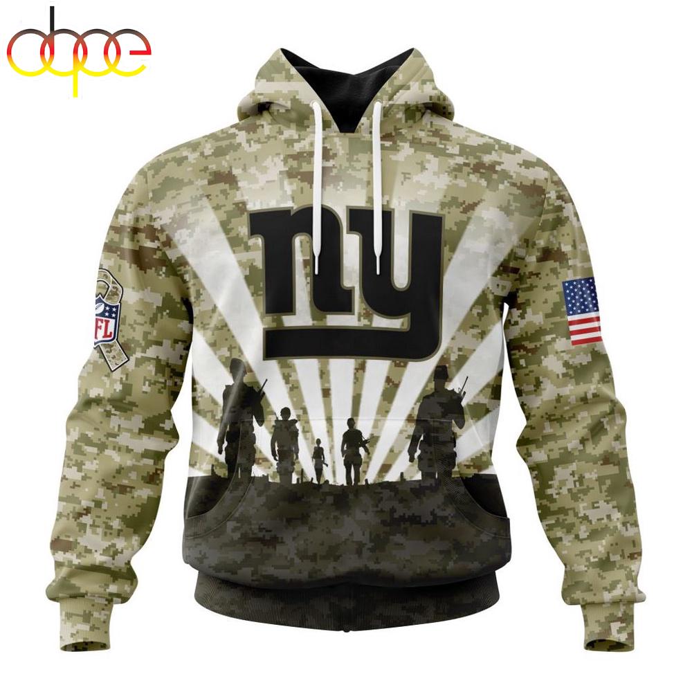 Custom Name And Number NFL New York Giants Salute To Service Honor Veterans Hoodie