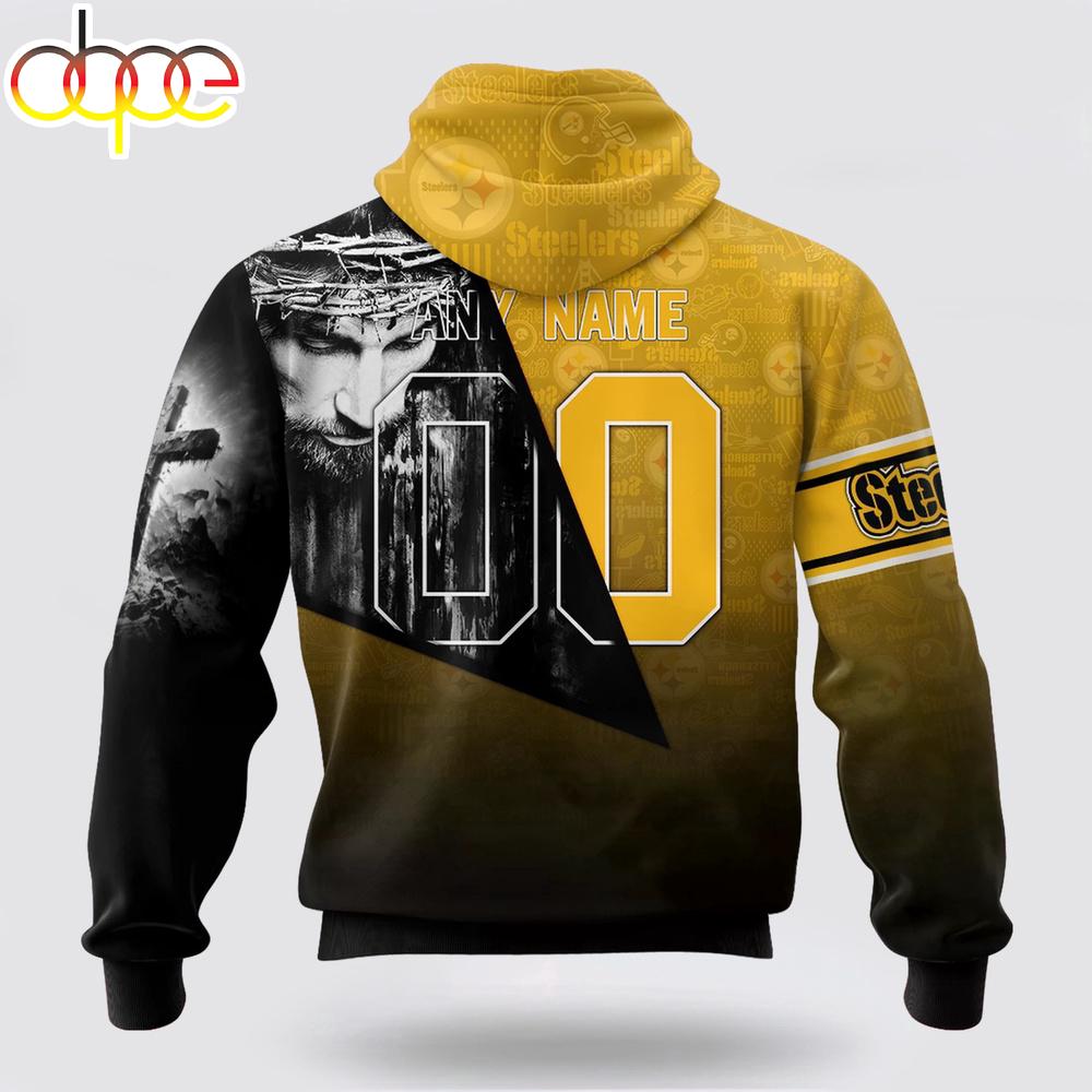 Custom Name And Number NFL Pittsburgh Steelers God's Blessing All Over Print Hoodie Shirt
