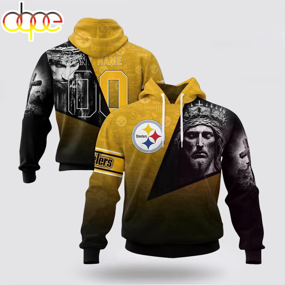 Custom Name And Number NFL Pittsburgh Steelers God's Blessing All Over Print Hoodie Shirt