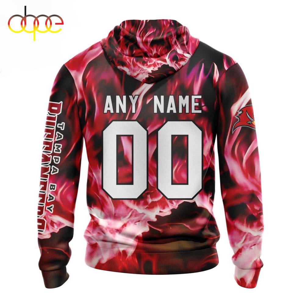Custom Name And Number NFL Tampa Bay Buccaneers Skull Happy Halloween 3D Hoodie Shirt