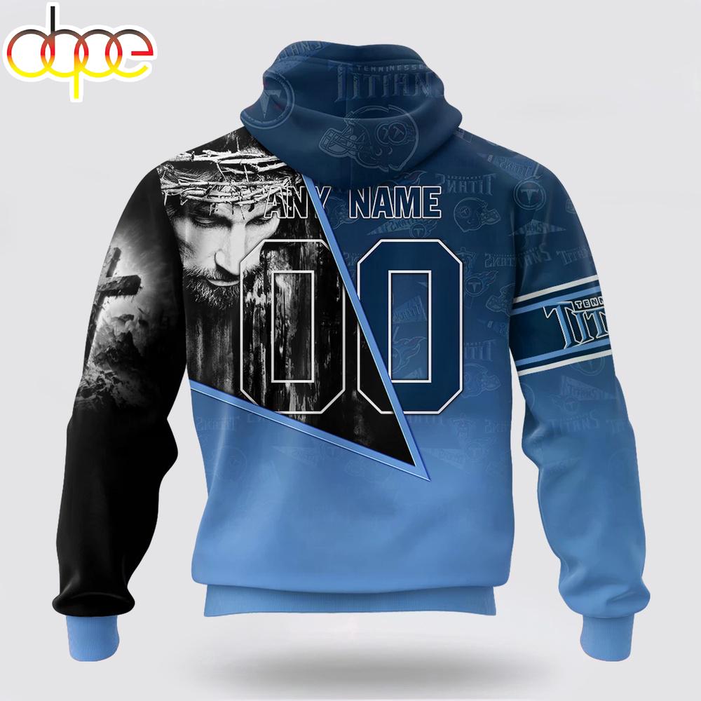 Custom Name And Number NFL Tennessee Titans God's Blessing All Over Print Hoodie Shirt