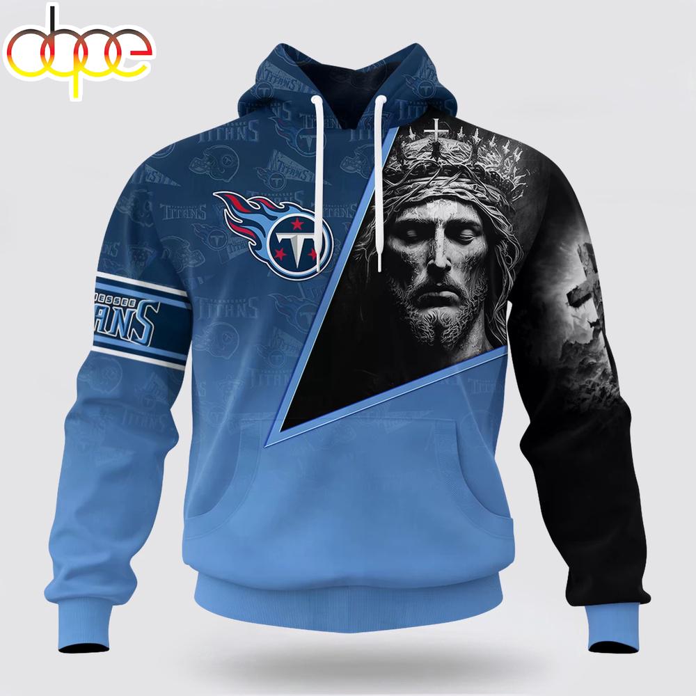 Custom Name And Number NFL Tennessee Titans God's Blessing All Over Print Hoodie Shirt