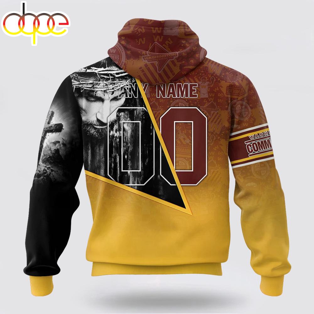Custom Name And Number NFL Washington Commanders God's Blessing All Over Print Hoodie Shirt