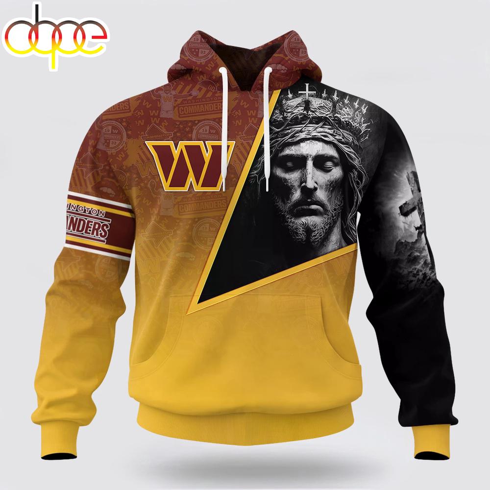 Custom Name And Number NFL Washington Commanders God's Blessing All Over Print Hoodie Shirt