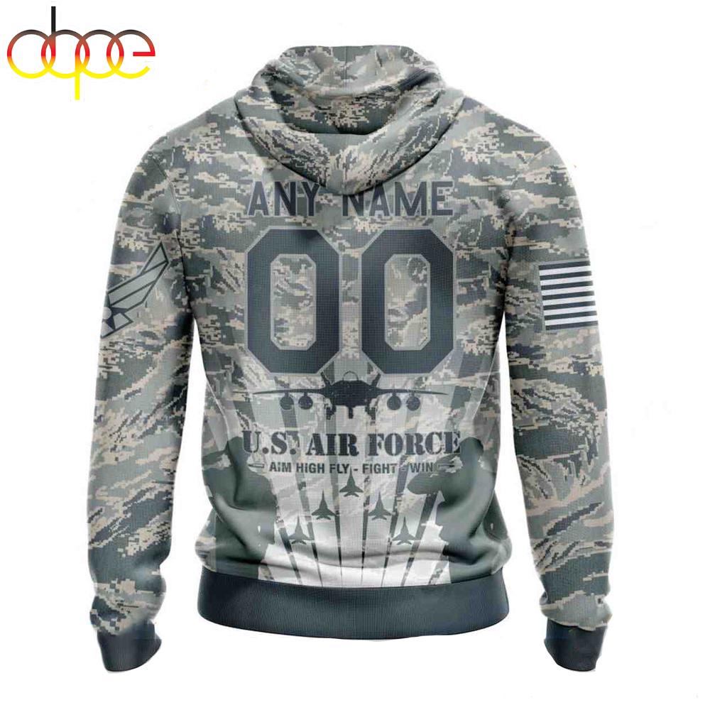 Custom Name And Number NFL Washington Commanders Honor US Air Force Veterans 3D Hoodie Shirt
