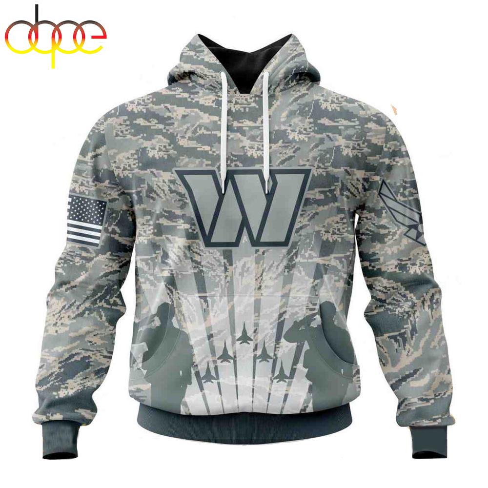 Custom Name And Number NFL Washington Commanders Honor US Air Force Veterans 3D Hoodie Shirt