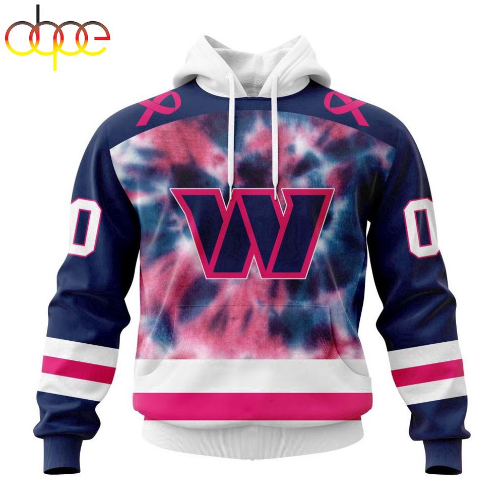 Custom Name And Number NFL Washington Commanders Pink Fight Breast Cancer Hoodie