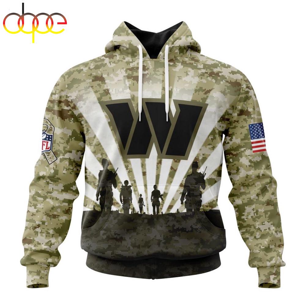 Custom Name And Number NFL Washington Commanders Salute To Service Honor Veterans Hoodie