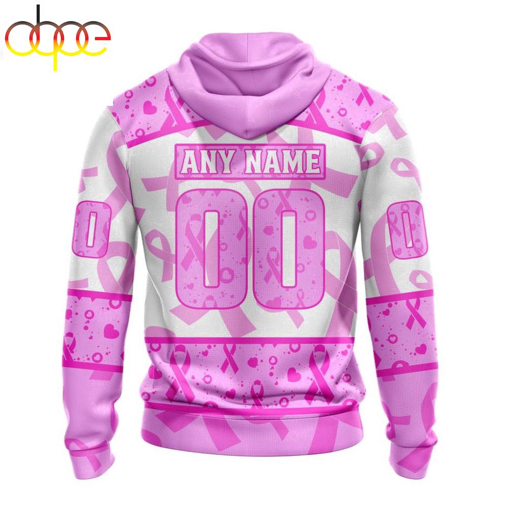 Custom Name And Number NHL Florida Panthers Pink October Breast Cancer Awareness 3D Hoodie