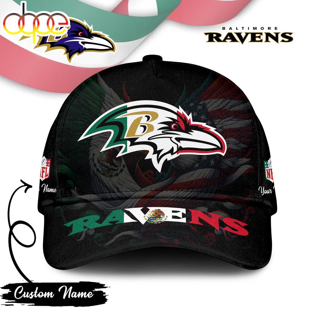 Custom Name Baltimore Ravens NFL Mexican Classic Baseball Cap
