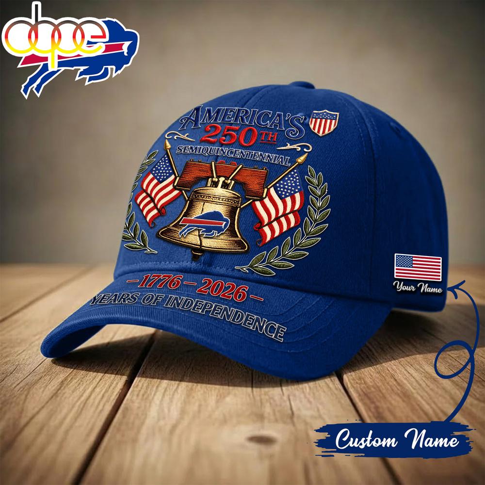 Custom Name Buffalo Bills NFL 1776-2026 Years Of Independence Classic Cap
