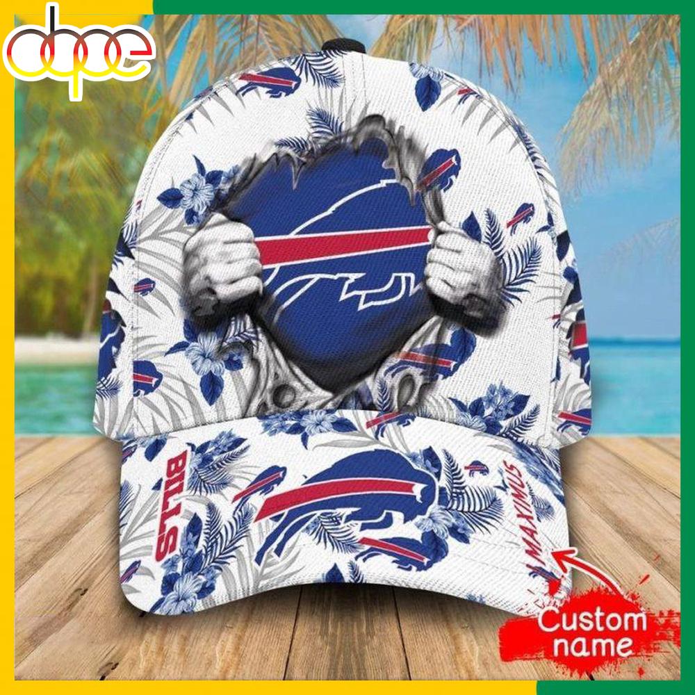 Custom Name Buffalo Bills NFL Hawaiian Pattern Classic Baseball Cap