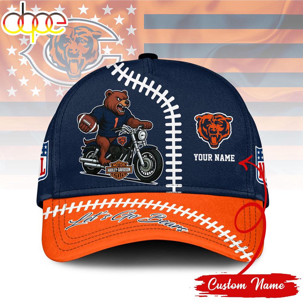 Custom Name Chicago Bears NFL Harley Davidson Classic Baseball Cap