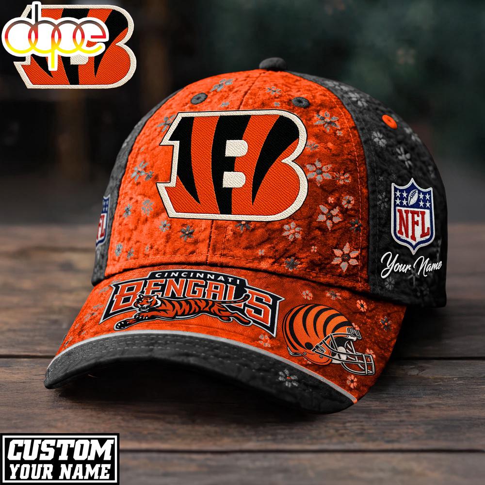 Custom Name Cincinnati Bengals NFL Flower Classic Cap