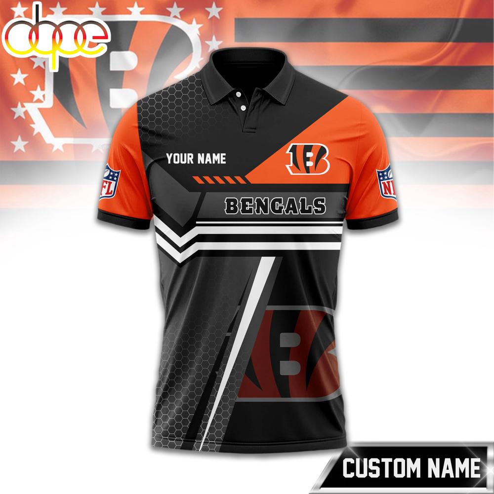 Custom Name Cincinnati Bengals NFL Inspired 3D Polo Shirt