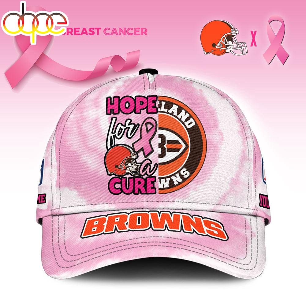 Custom Name Cleveland Browns NFL Breast Cancer Awareness Baseball Cap