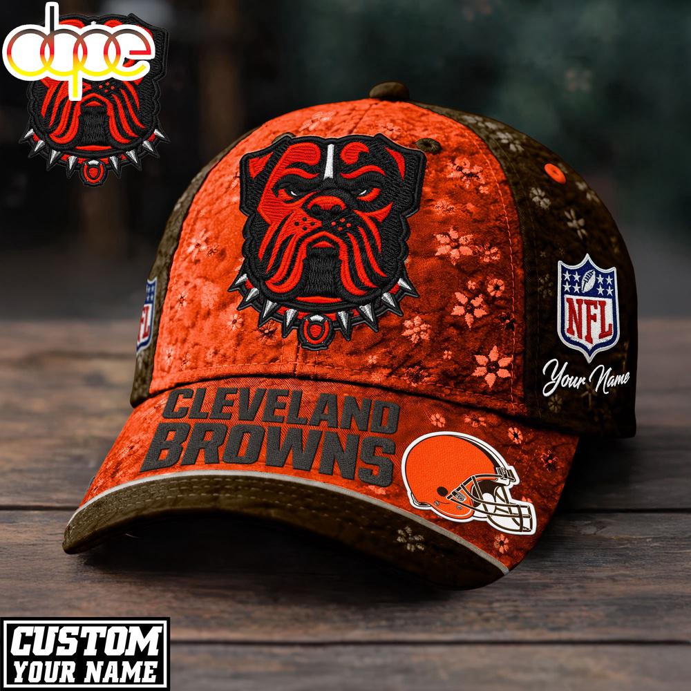 Custom Name Cleveland Browns NFL Flower Classic Cap