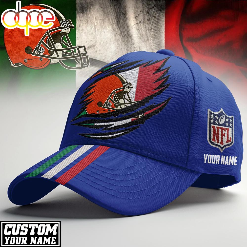 Custom Name Cleveland Browns NFL Italy Classic Cap