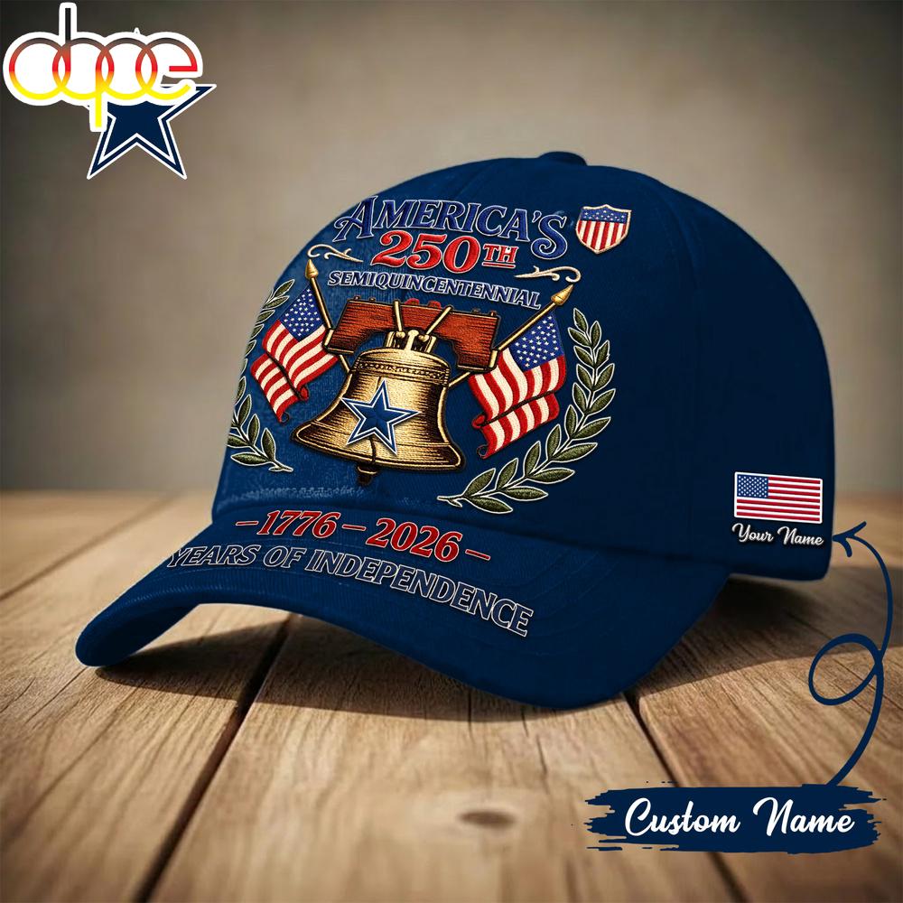 Custom Name Dallas Cowboys NFL 1776-2026 Years Of Independence Classic Cap