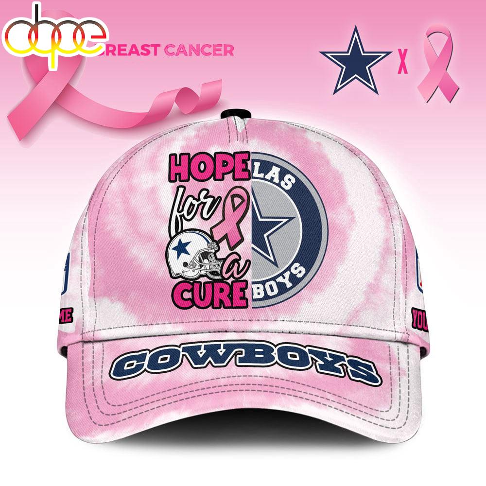 Custom Name Dallas Cowboys NFL Breast Cancer Awareness Baseball Cap