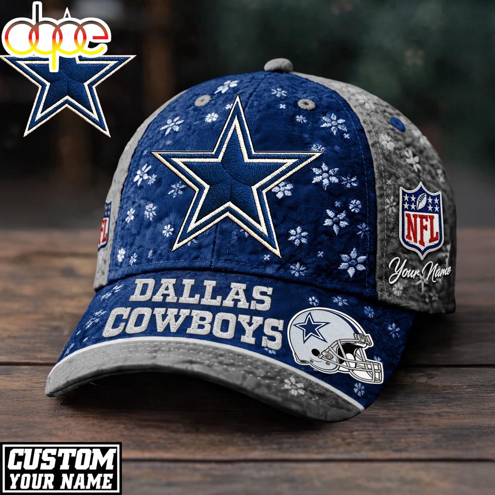 Custom Name Dallas Cowboys NFL Flower Classic Cap