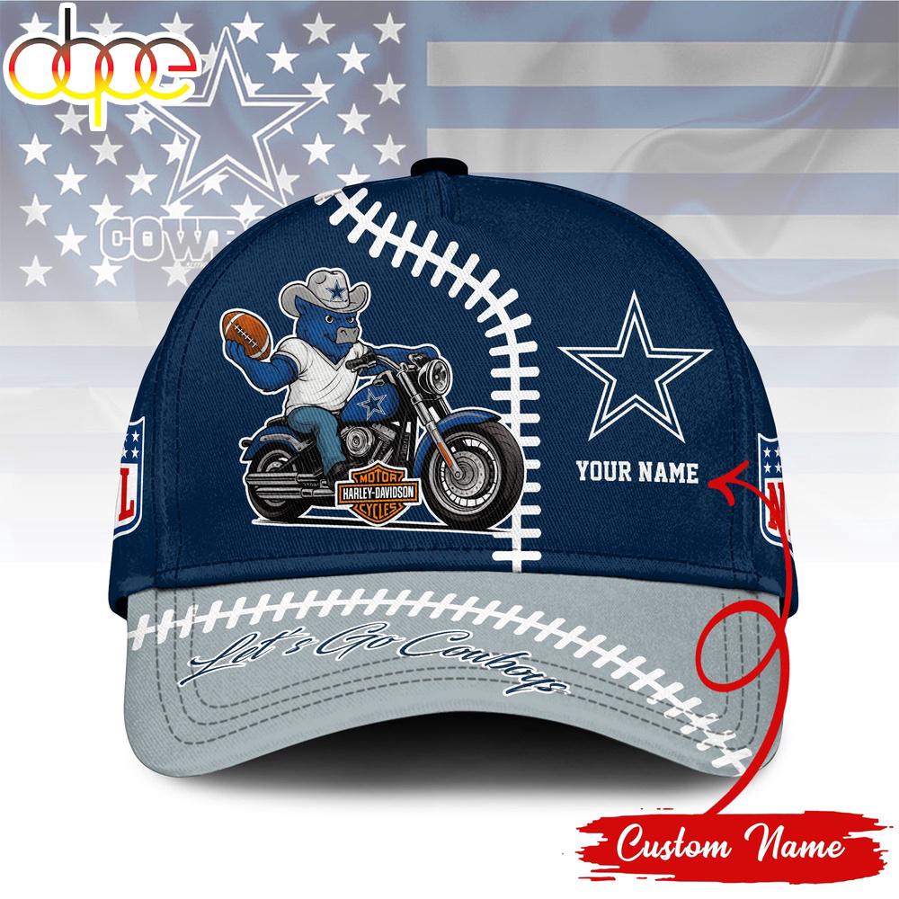 Custom Name Dallas Cowboys NFL Harley Davidson Classic Baseball Cap