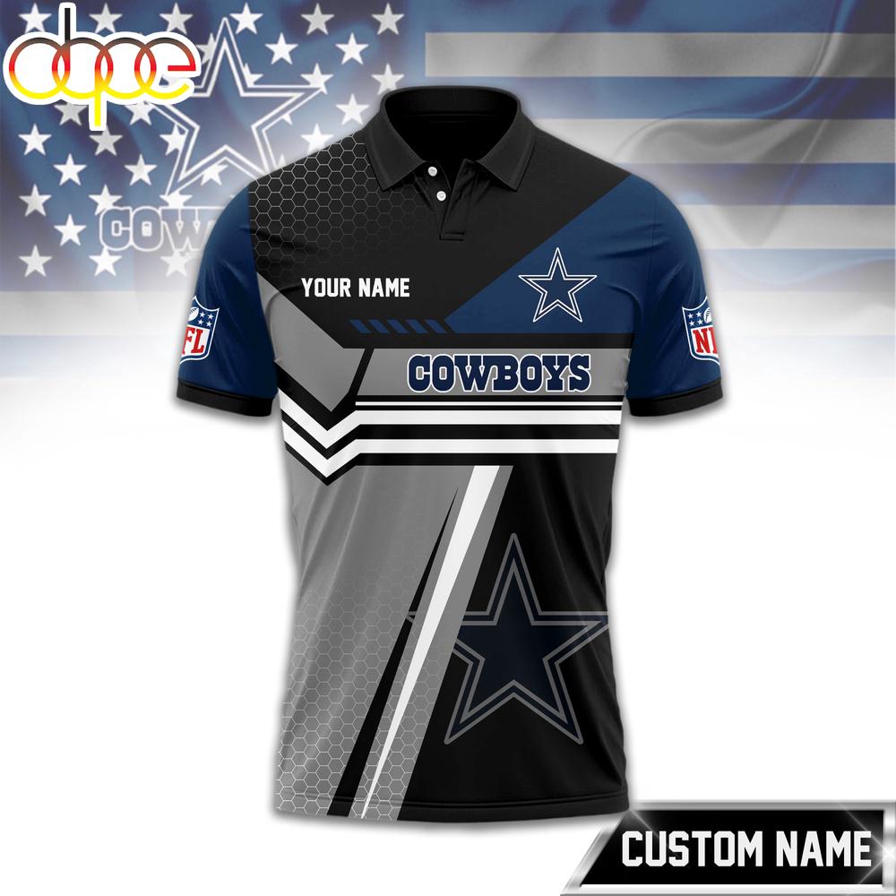 Custom Name Dallas Cowboys NFL Inspired 3D Polo Shirt