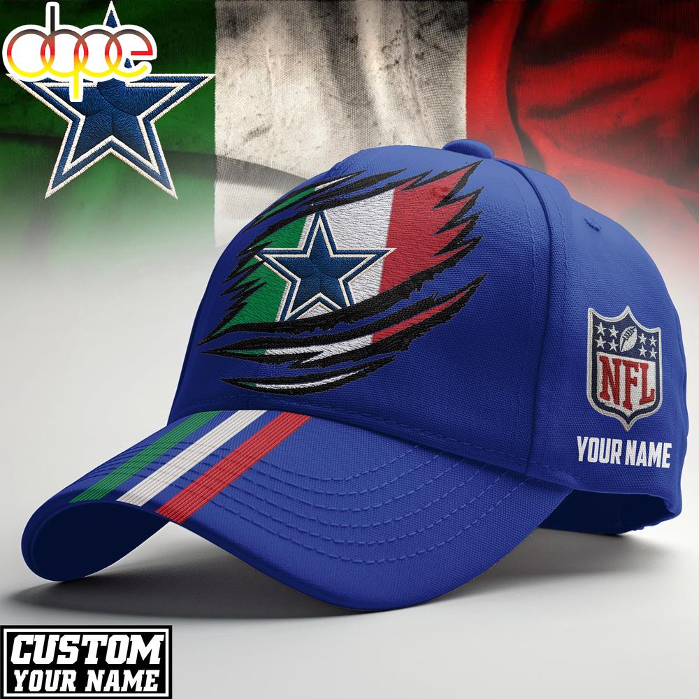 Custom Name Dallas Cowboys NFL Italy Classic Cap