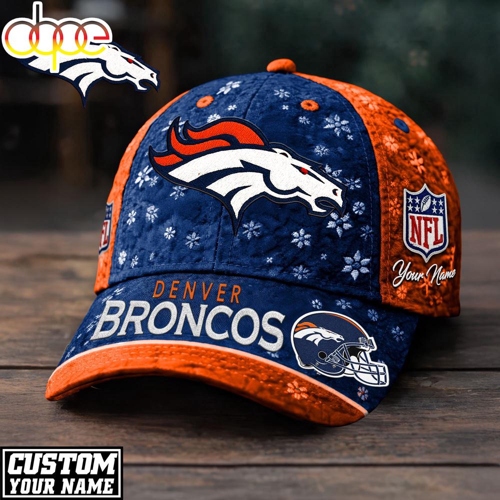 Custom Name Denver Broncos NFL Flower Classic Cap