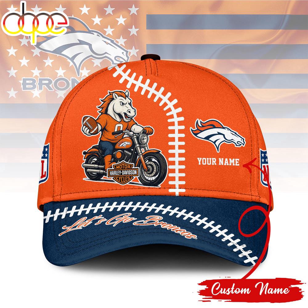 Custom Name Denver Broncos NFL Harley Davidson Classic Baseball Cap