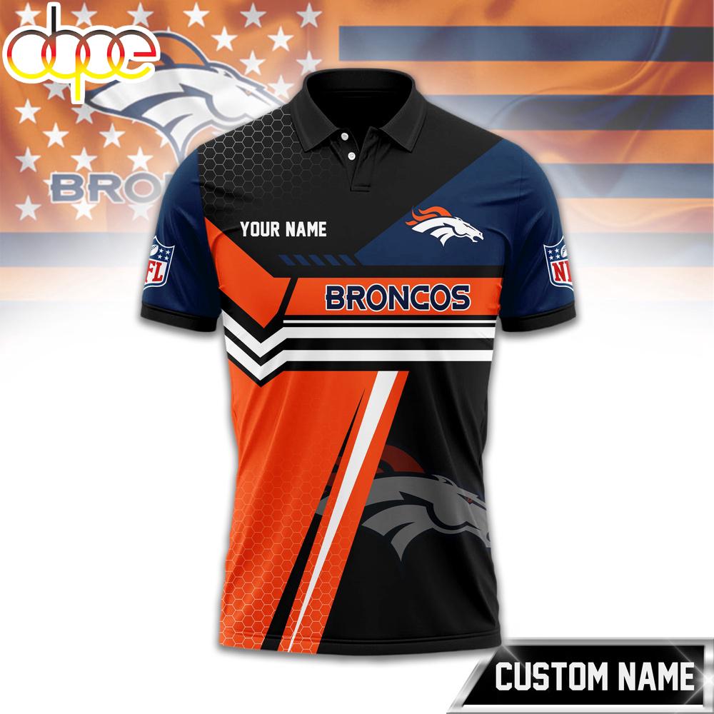 Custom Name Denver Broncos NFL Inspired 3D Polo Shirt