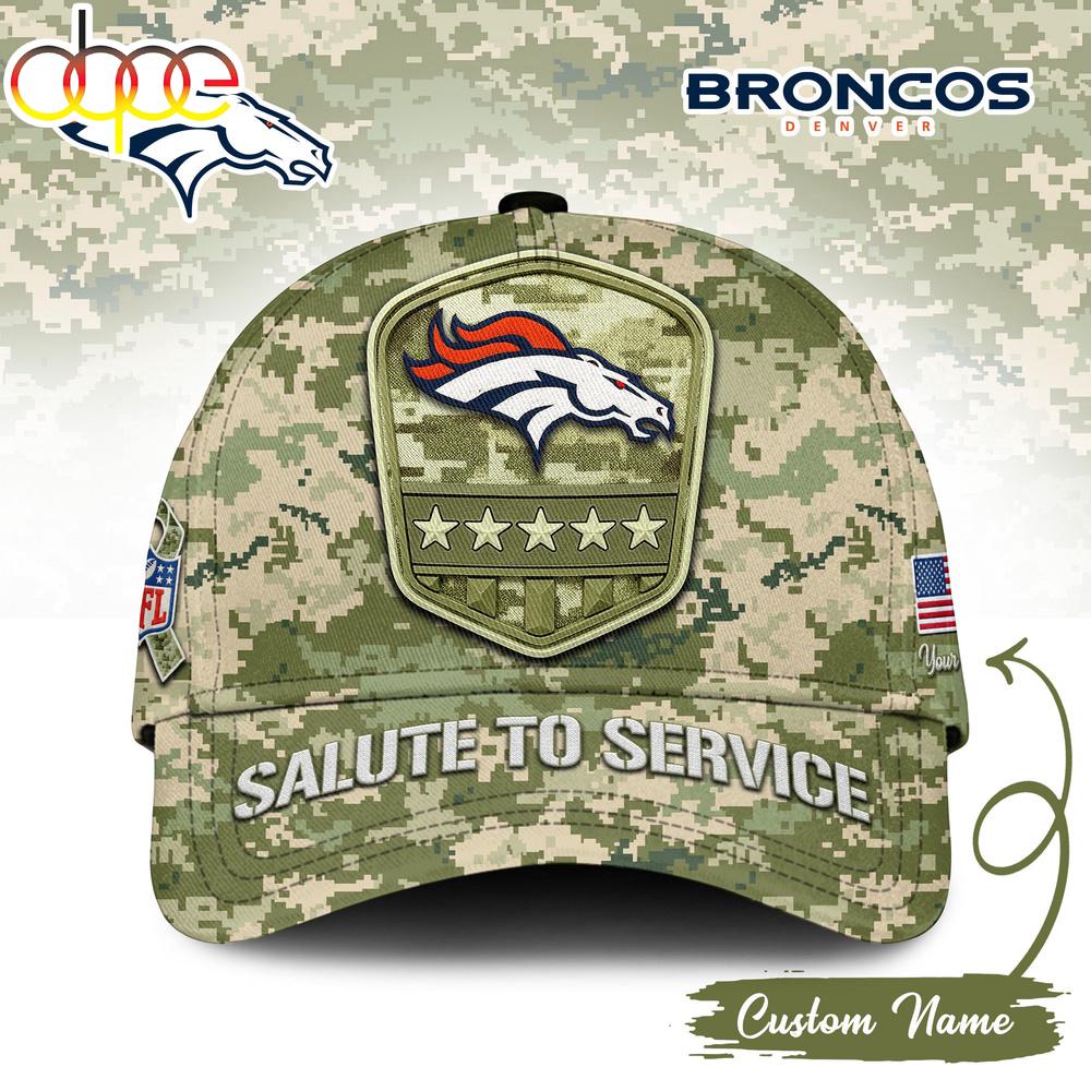 Custom Name Denver Broncos NFL Salute To Service Baseball Cap