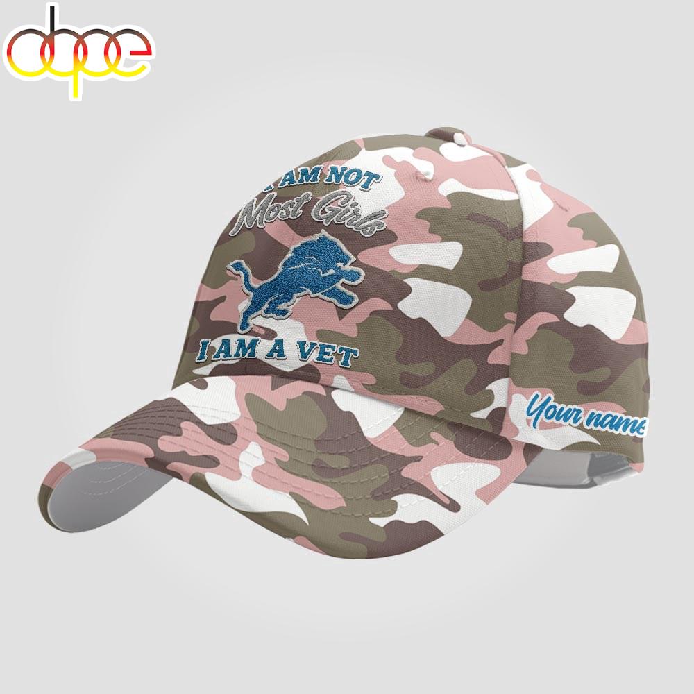 Custom Name Detroit Lions NFL Camo Veterans Classic Cap