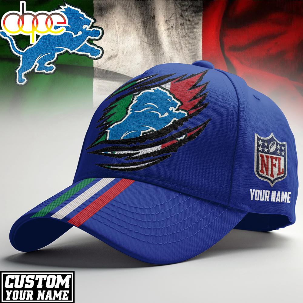 Custom Name Detroit Lions NFL Italy Classic Cap
