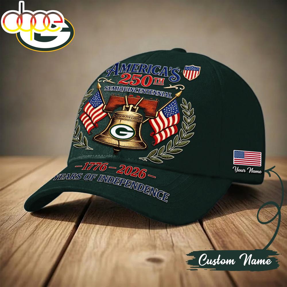 Custom Name Green Bay Packers NFL 1776-2026 Years Of Independence Classic Cap