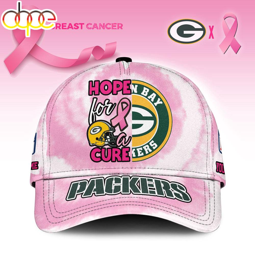 Custom Name Green Bay Packers NFL Breast Cancer Awareness Baseball Cap