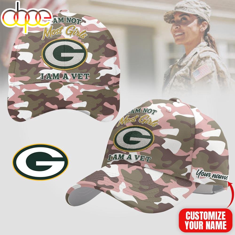 Custom Name Green Bay Packers NFL Camo Veterans Classic Cap